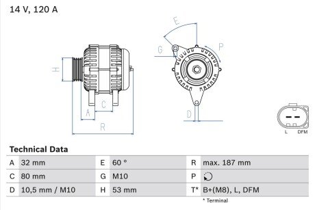 Генератор BOSCH 0 986 046 520