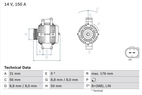 Генератор BOSCH 0 986 047 150