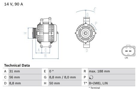 Генератор BOSCH 0 986 047 840