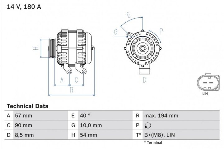 Генератор BOSCH 0986048400 (фото 1)