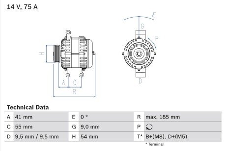 Генератор BOSCH 0 986 048 781