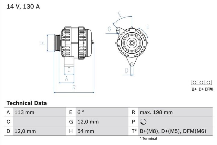 Генератор BOSCH 0 986 049 000 (фото 1)