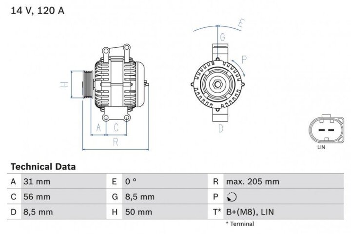 Генератор BOSCH 0986049010 (фото 1)