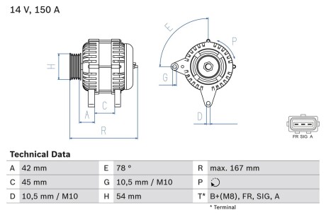 Генератор BOSCH 0986049071