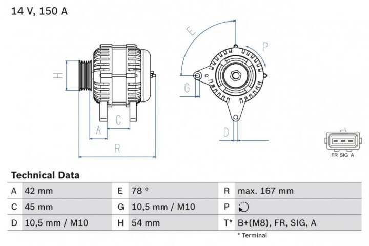 Генератор BOSCH 0986049071 (фото 1)