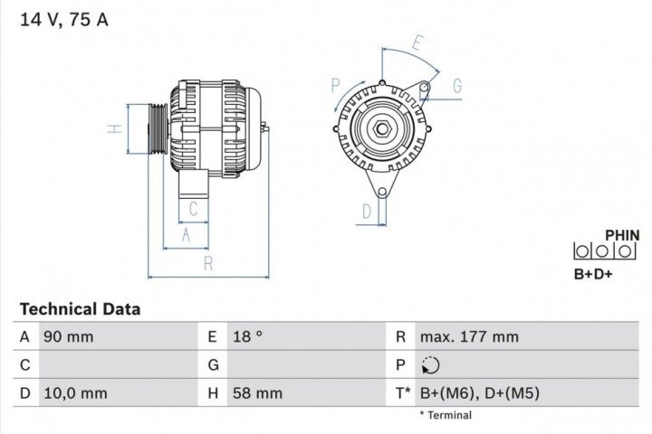 Генератор BOSCH 0986049111 (фото 1)