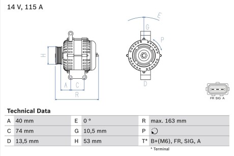 Генератор BOSCH 0986049520