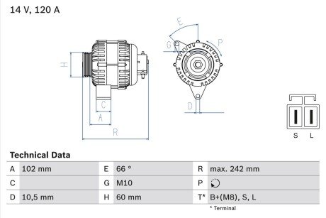 Генератор BOSCH 0 986 049 550