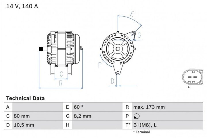 Генератор BOSCH 0986049950 (фото 1)