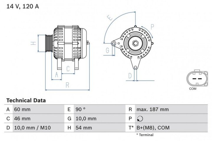 Генератор BOSCH 0986080350 (фото 1)