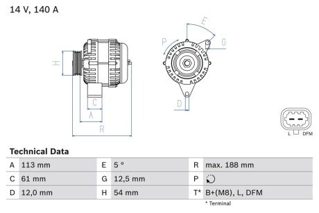 Генератор BOSCH 0 986 080 380