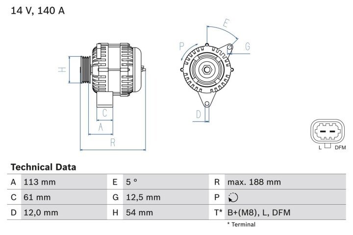 Генератор BOSCH 0 986 080 380 (фото 1)