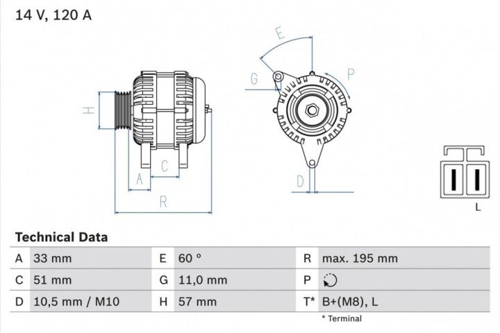 Генератор BOSCH 0986081060 (фото 1)