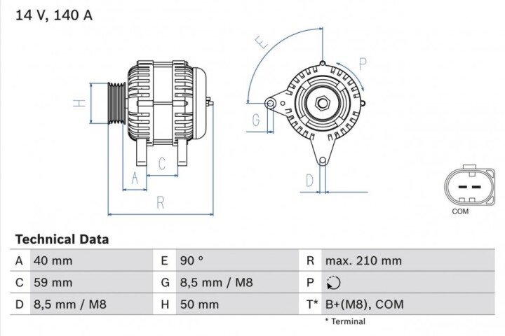 Генератор BOSCH 0986081340 (фото 1)