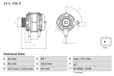 Генератор BOSCH 0 986 082 240