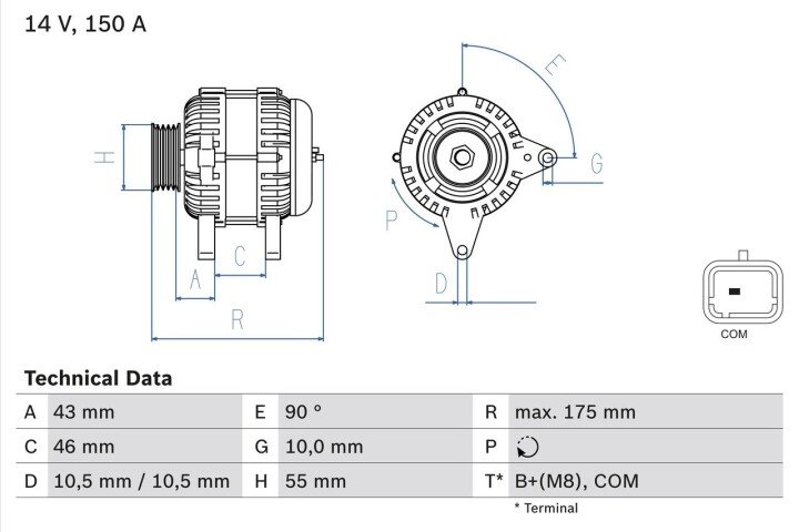 Генератор BOSCH 0 986 082 240 (фото 1)