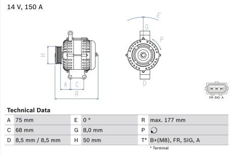 Генератор BOSCH 0 986 082 590