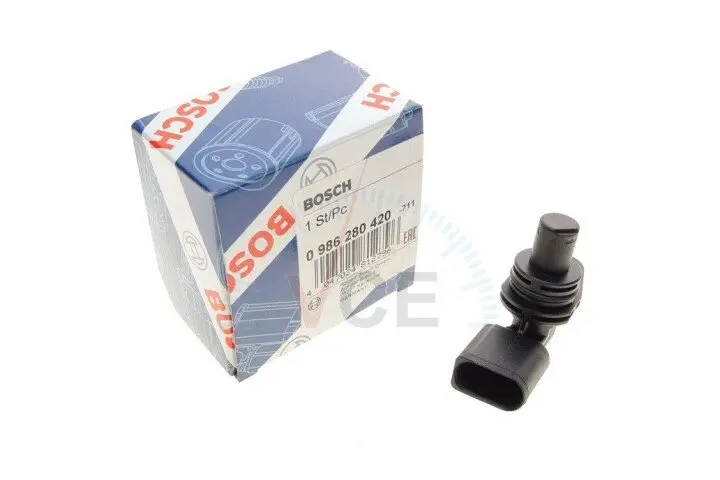 Датчик імпульсів; датчик частоти обертання, керування двигуном; датчик, положення розподільного валу BOSCH 0 986 280 420 (фото 1)