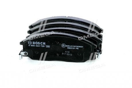 Комплект тормозных колодок, дисковый тормоз BOSCH 0 986 424 729 (фото 1)