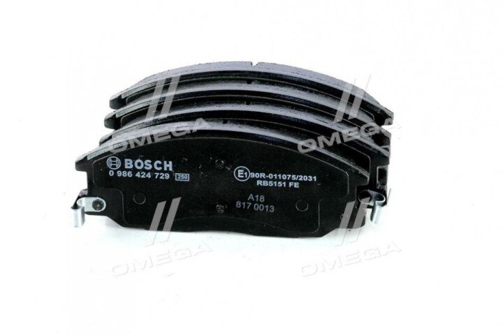 Комплект тормозных колодок, дисковый тормоз BOSCH 0 986 424 729 (фото 1)