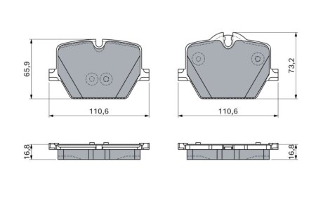 Тормозные колодки задние BMW 3 (G20/G21/G80/G81/G28)/4 (G22/G23/G82/G83/G26) 18-/i4 (G26) 21- BOSCH 0 986 460 057