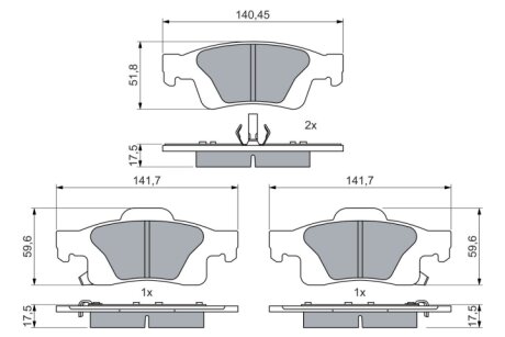 Колодки тормозные (задние) Jeep Grand Cherokee 09-/Dodge Durango 10- BOSCH 0 986 460 081