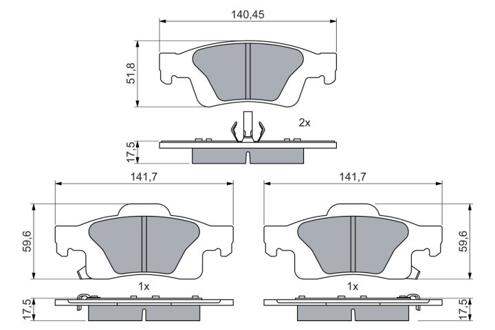 Колодки гальмівні (задні) Jeep Grand Cherokee 09-/Dodge Durango 10- BOSCH 0 986 460 081 (фото 1)