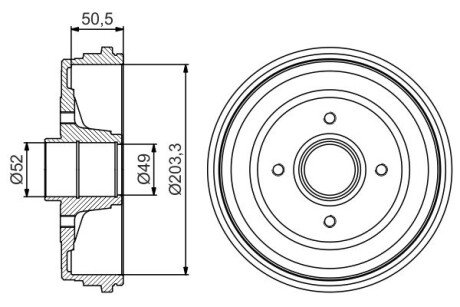 Барабан тормозной (задний) Renault Clio III 05-14/Modus 04- (203.3x76) BOSCH 0 986 477 205