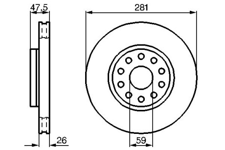 Передній гальмівний диск BOSCH 0986478460