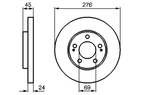 Тормозной диск пер. mitsubishi space wagon -04 BOSCH 0986479035