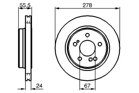 Db тормозной диск задн.w124/203/210 3.6/4.2 BOSCH 0986479133