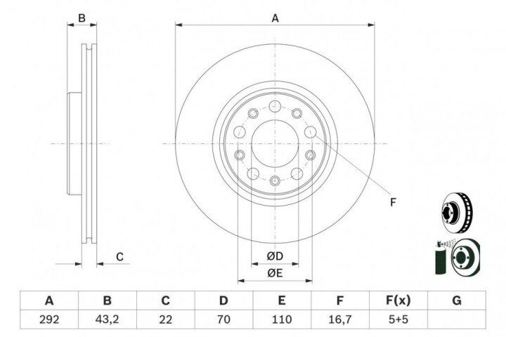 Задний тормозной диск BOSCH 0986479D99 (фото 1)