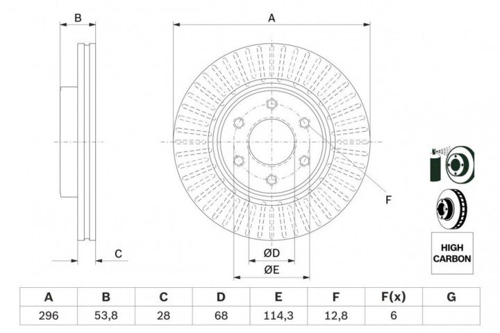 Тормозной диск BOSCH 0986479E35 (фото 1)