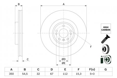Гальмівний диск (передній) mb m-class (w166)/gl-class (x166) 11-(350x32) BOSCH 0 986 479 E99