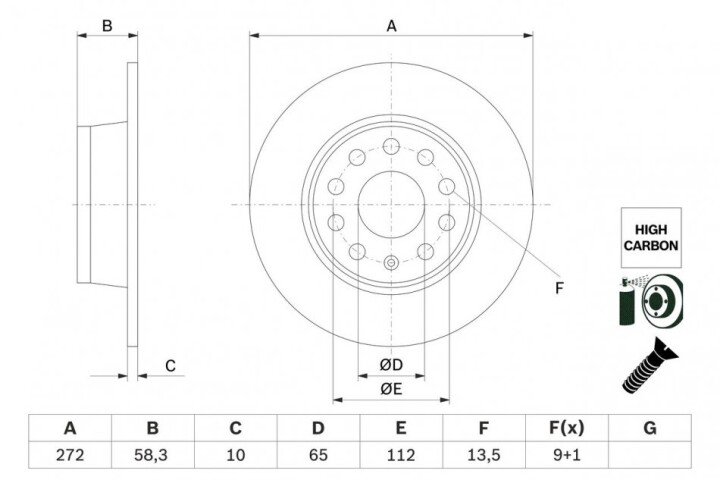 Тормозные диски BOSCH 0986479F23 (фото 1)