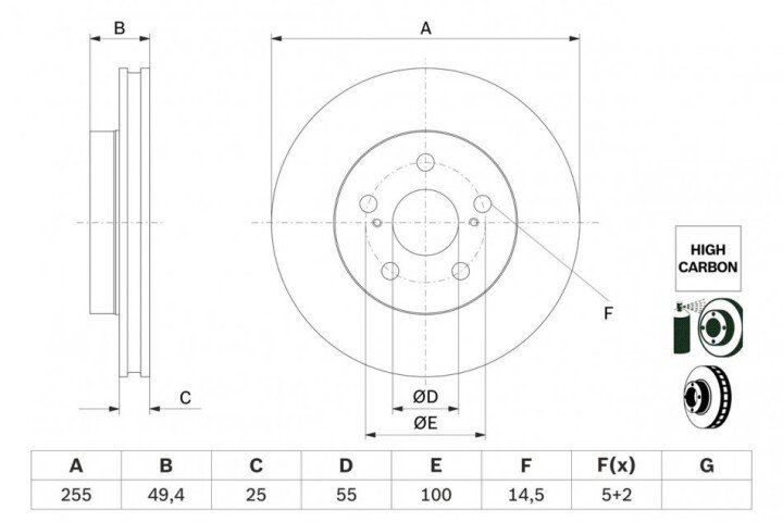 Тормозные диски BOSCH 0986479F72 (фото 1)