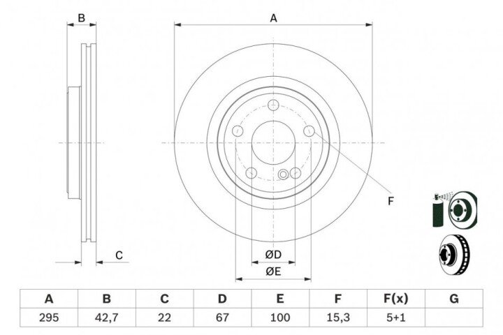 Тормозные диски BOSCH 0986479F75 (фото 1)