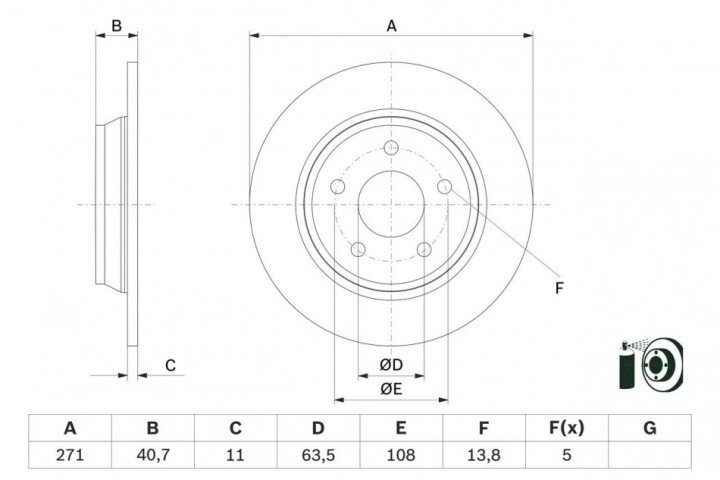 Тормозной диск BOSCH 0986479F78 (фото 1)