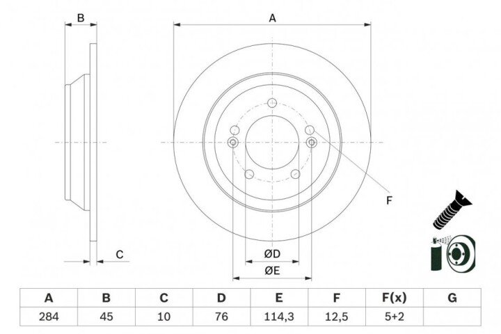 Тормозной диск BOSCH 0986479G28 (фото 1)