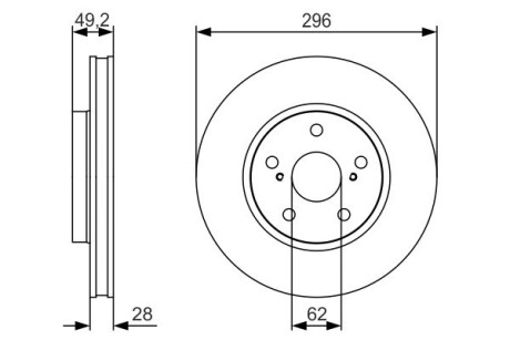 Диск тормозной передн.lexus is 05- BOSCH 0986479S40 (фото 1)