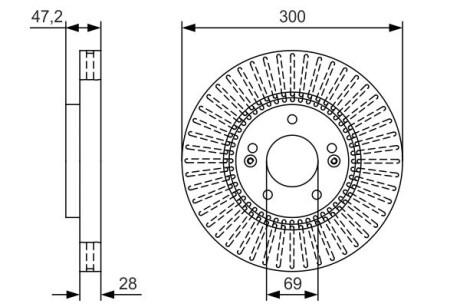 Тормозной диск BOSCH 0 986 479 U43 (фото 1)