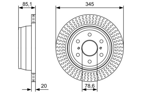 Диск тормоз. зад. cadilac escallade 06- BOSCH 0986479W32