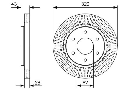 Диск гальмівний nissan/infiniti armada/titan/qx56 f'4,5-5,6'03>> BOSCH 0986479W45 (фото 1)