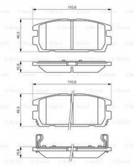 Hyundai тормозные колодки дисковые terracan 01- задн. BOSCH 0986494137 (фото 1)