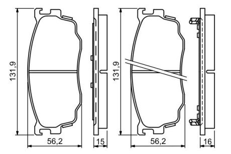 Комплект гальмівних колодок, дискове гальмо BOSCH 0 986 494 258