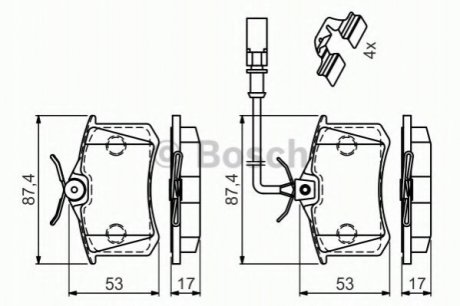 Комплект гальмівних колодок, дискове гальмо BOSCH 0 986 494 599 (фото 1)