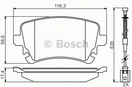 Комплект гальмівних колодок, дискове гальмо BOSCH 0 986 494 669