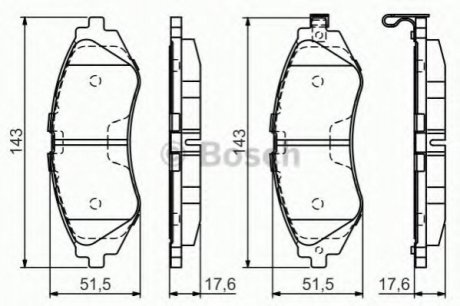 Комплект тормозных колодок, дисковый тормоз BOSCH 0 986 495 059 (фото 1)