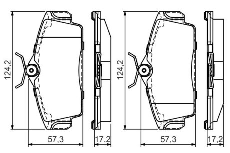 Комплект тормозных колодок, дисковый тормоз BOSCH 0 986 495 070 (фото 1)