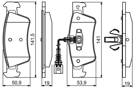 Комплект гальмівних колодок, дискове гальмо BOSCH 0 986 495 115 (фото 1)